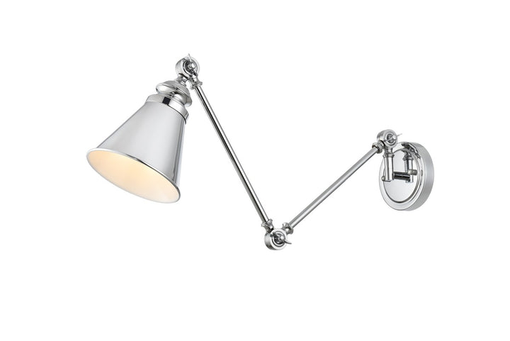 1 Light Chrome Swing Arm Wall Sconce by Living District