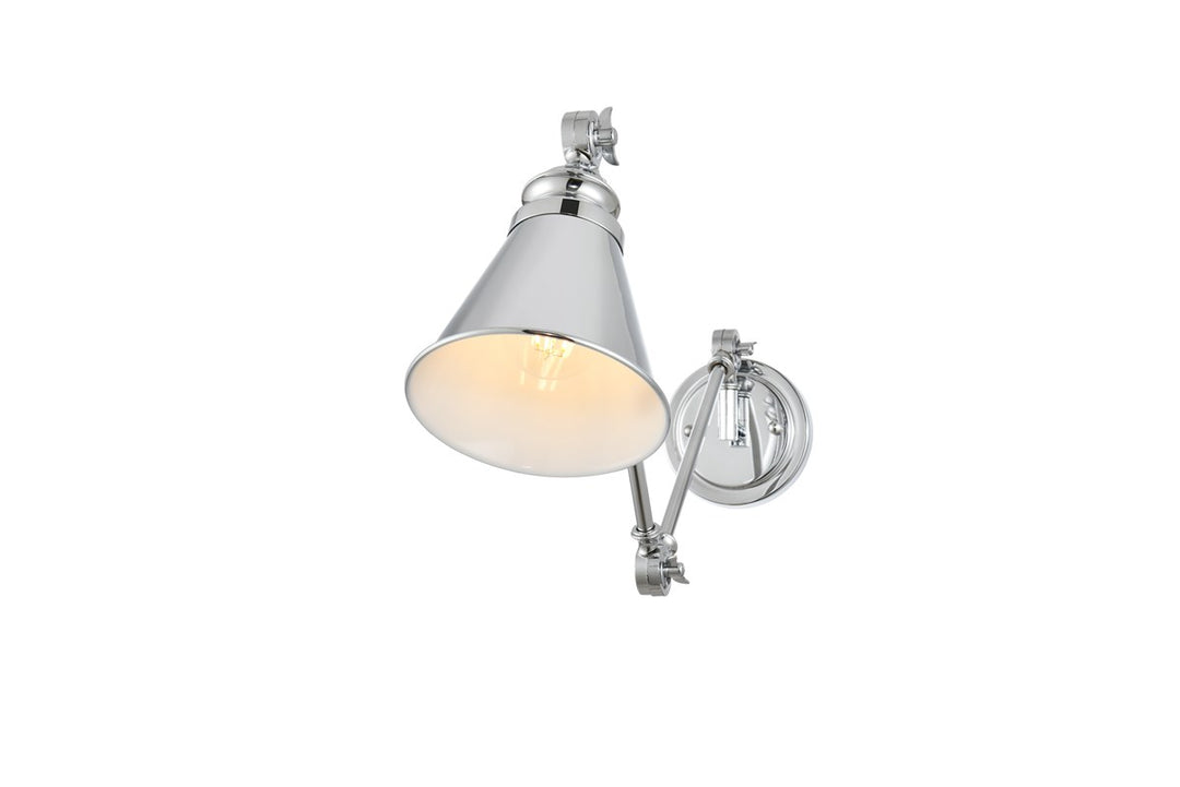 1 Light Chrome Swing Arm Wall Sconce