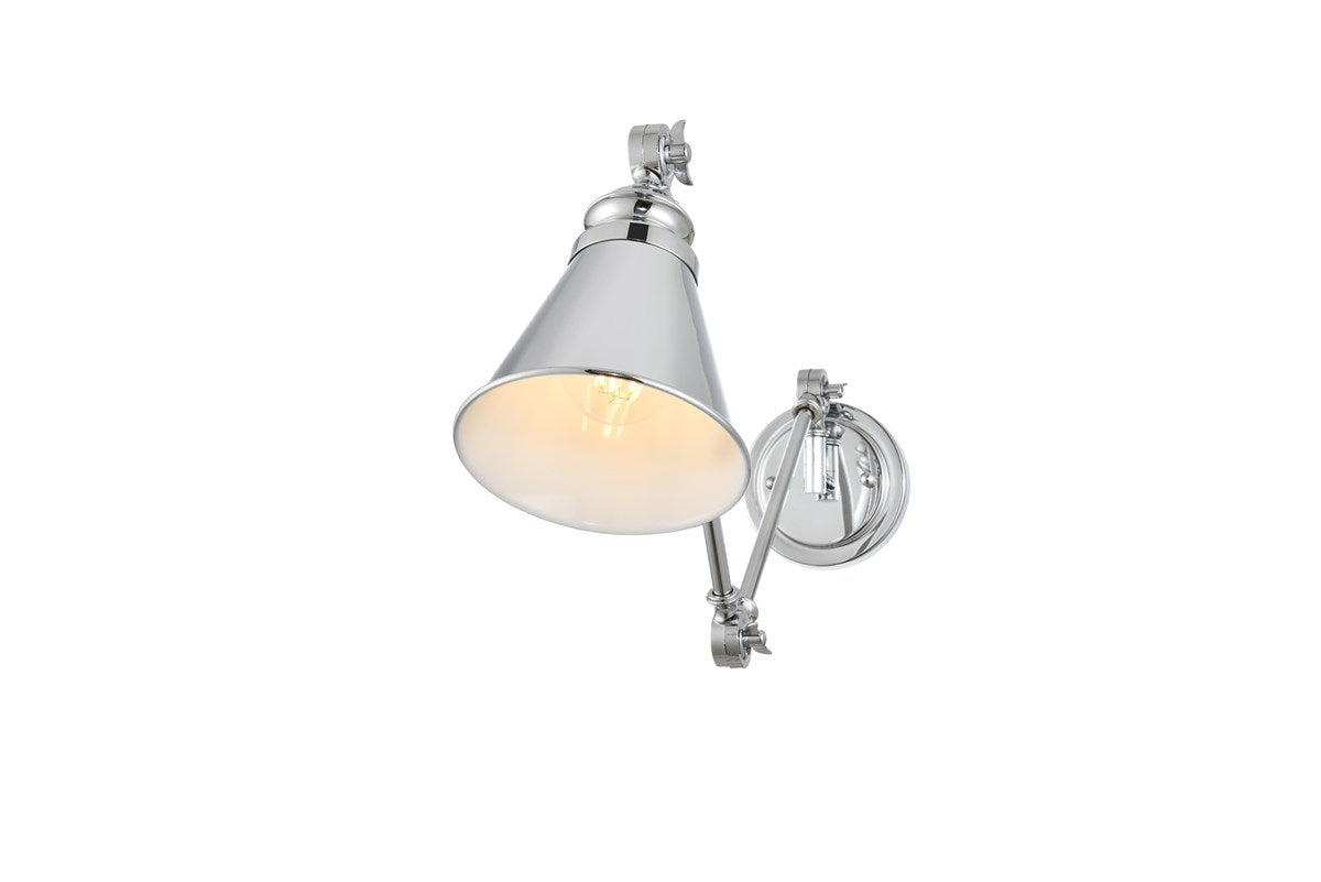 1 Light Chrome Swing Arm Wall Sconce