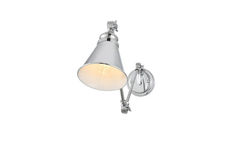 1 Light Chrome Swing Arm Wall Sconce
