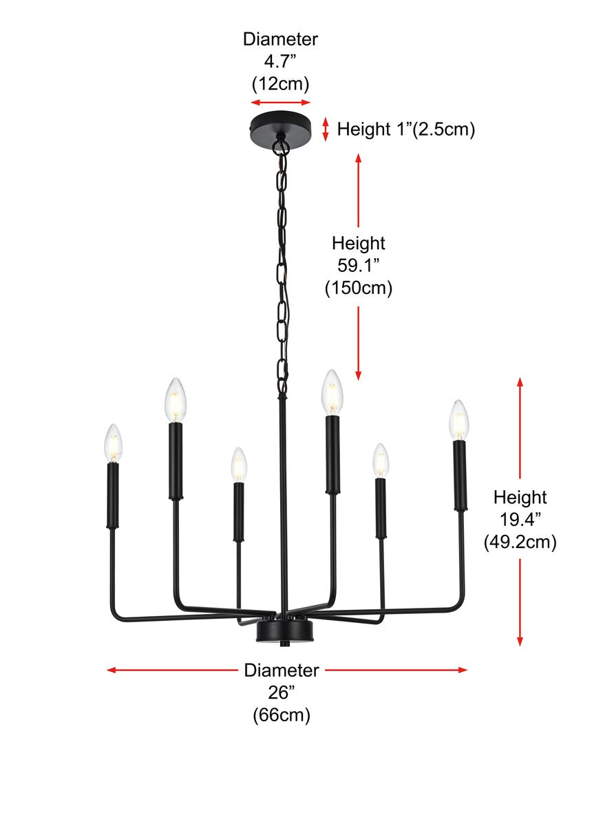 26 Inch Pendant Light In Black