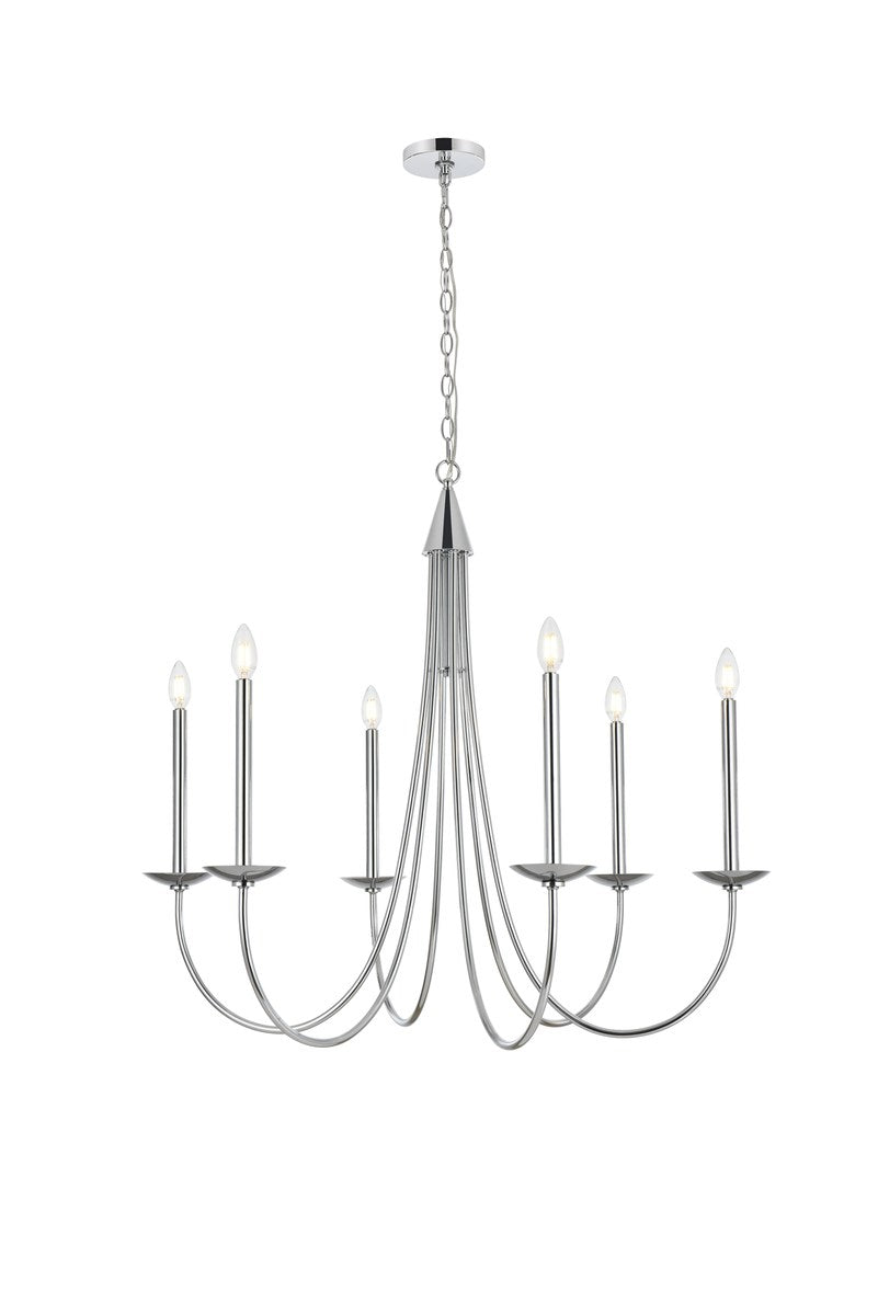 36 Inch Chandelier In Chrome by Living District