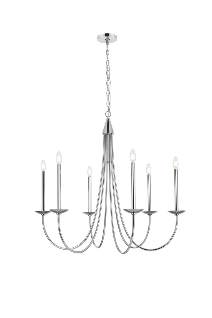 36 Inch Chandelier In Chrome by Living District