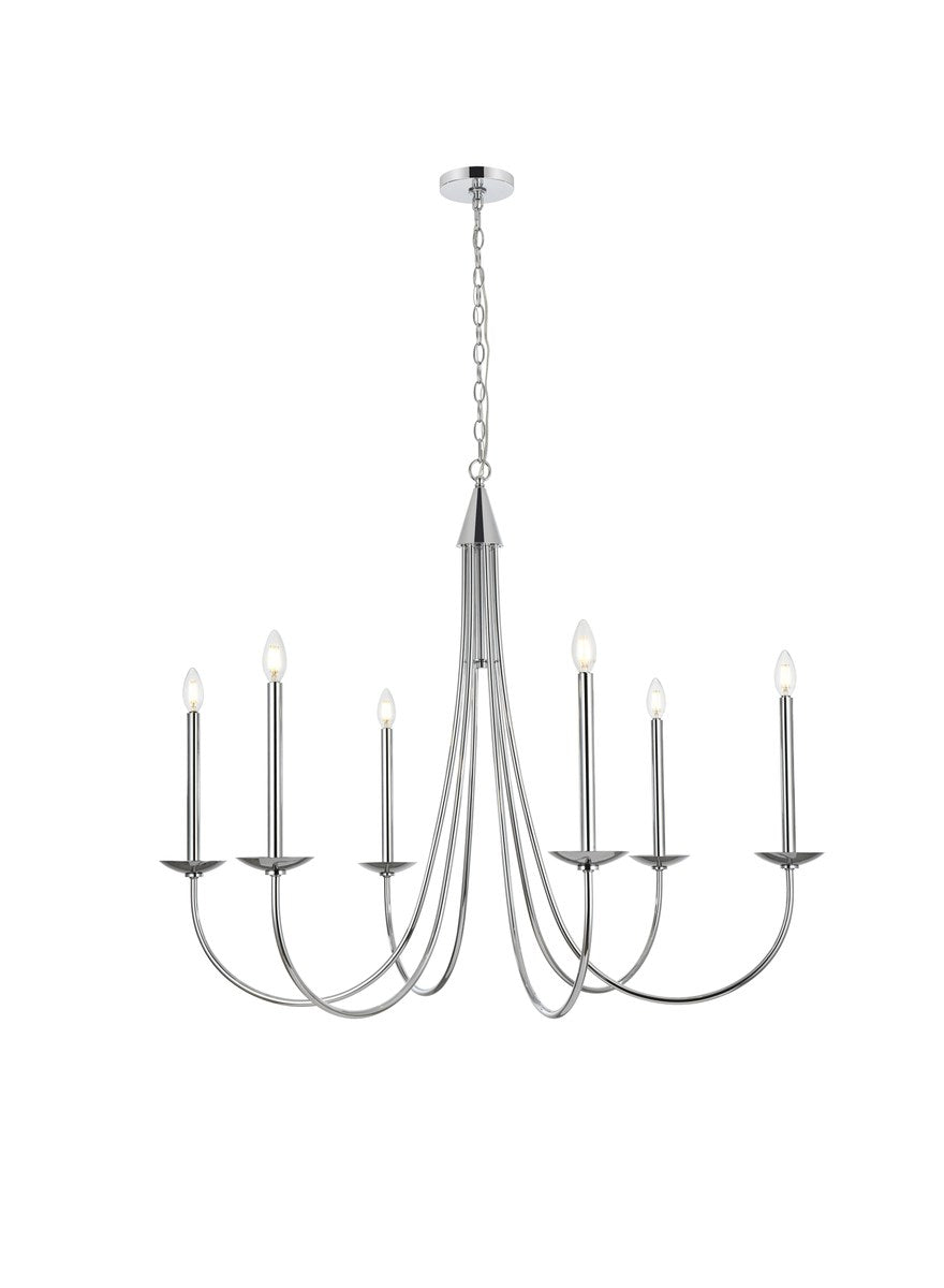 42 Inch Chandelier In Chrome by Living District