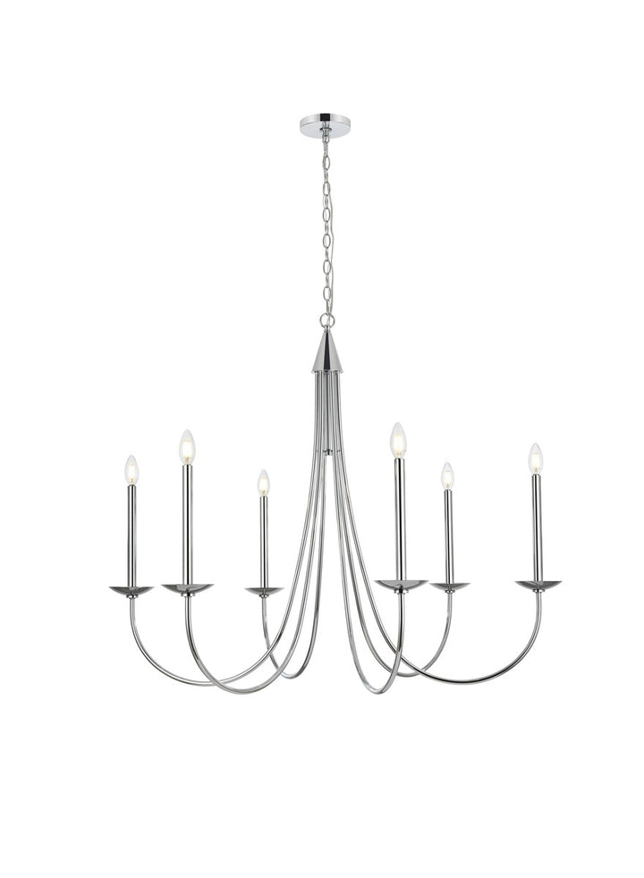 42 Inch Chandelier In Chrome by Living District