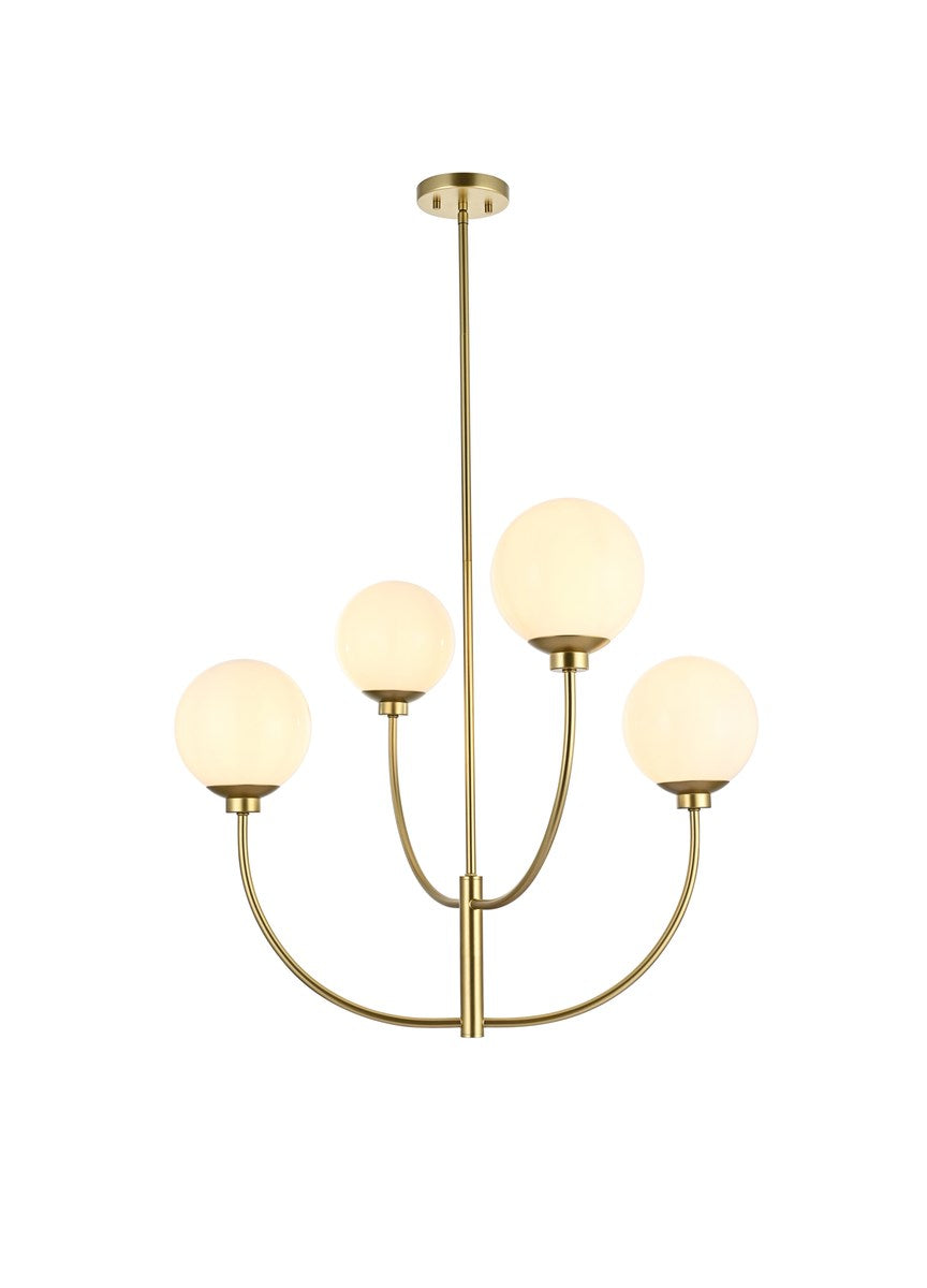 30 Inch Chandelier In Brass by Living District