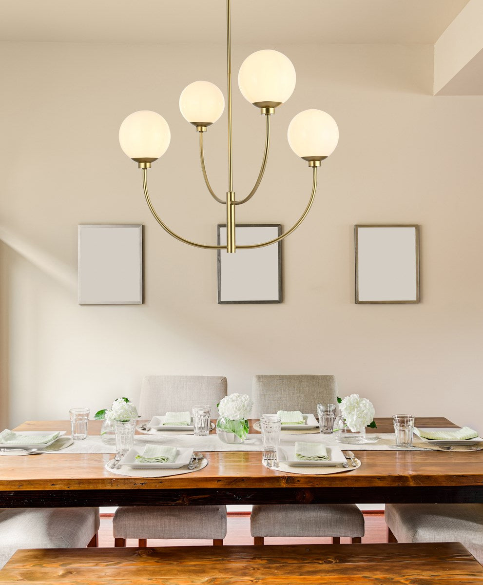 30 Inch Chandelier In Brass