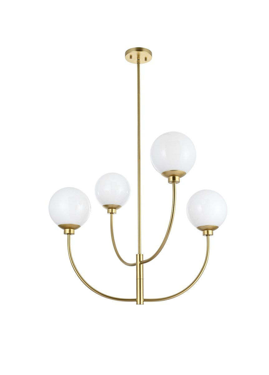30 Inch Chandelier In Brass