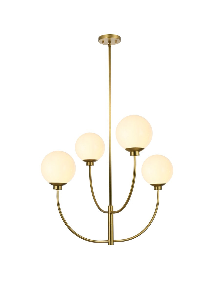 30 Inch Chandelier In Satin Gold by Living District