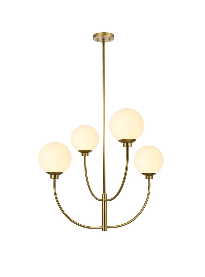 30 Inch Chandelier In Satin Gold by Living District
