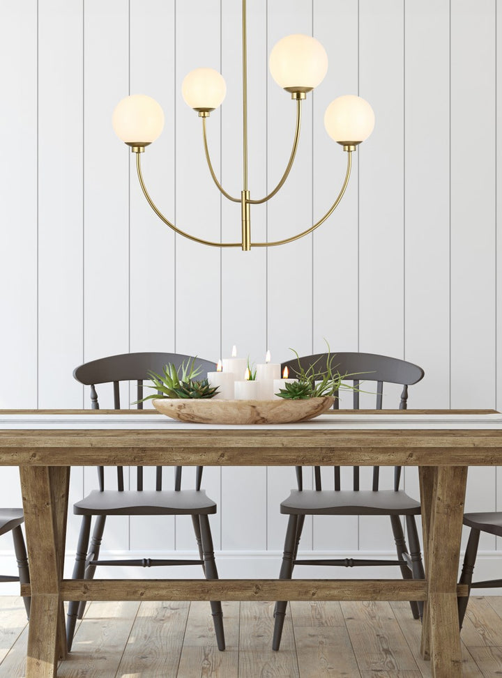 36 Inch Chandelier In Brass