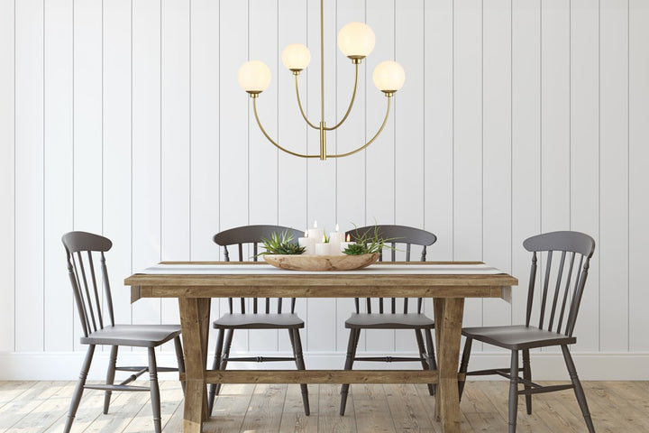 36 Inch Chandelier In Brass