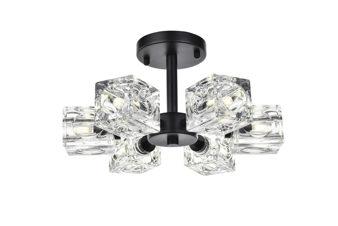 14 Inch Flush Mount In Black by Living District