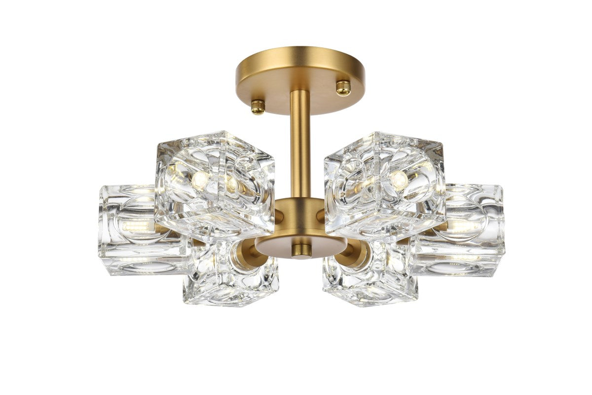14 Inch Flush Mount In Satin Gold by Living District