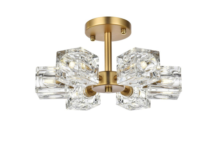 14 Inch Flush Mount In Satin Gold by Living District