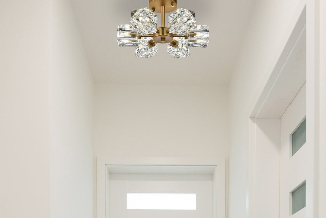 14 Inch Flush Mount In Satin Gold