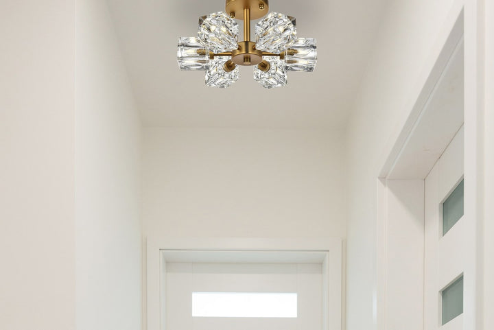 14 Inch Flush Mount In Satin Gold