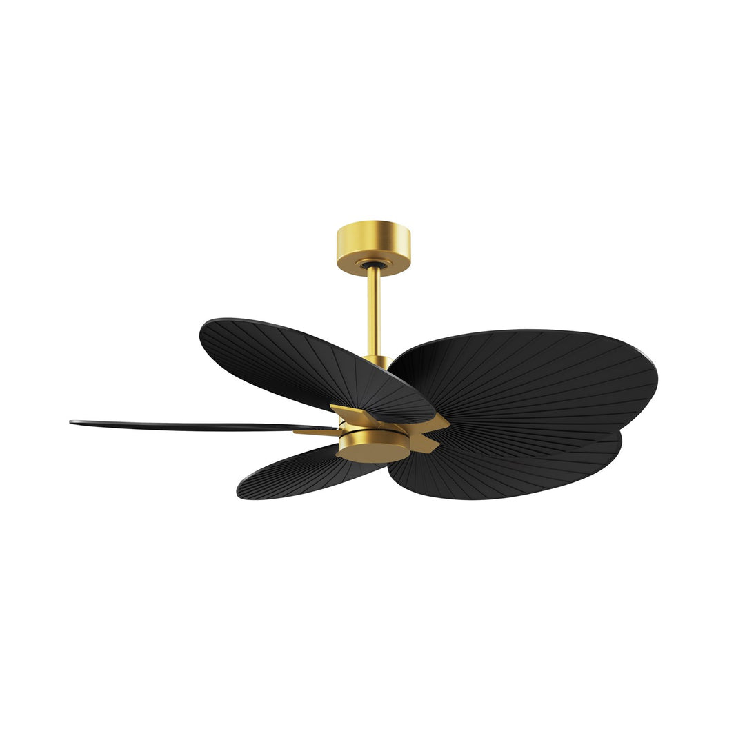 5-Blade Ceiling Fan In Brushed Brass And Matte Black Blades by Matthews Fan Company
