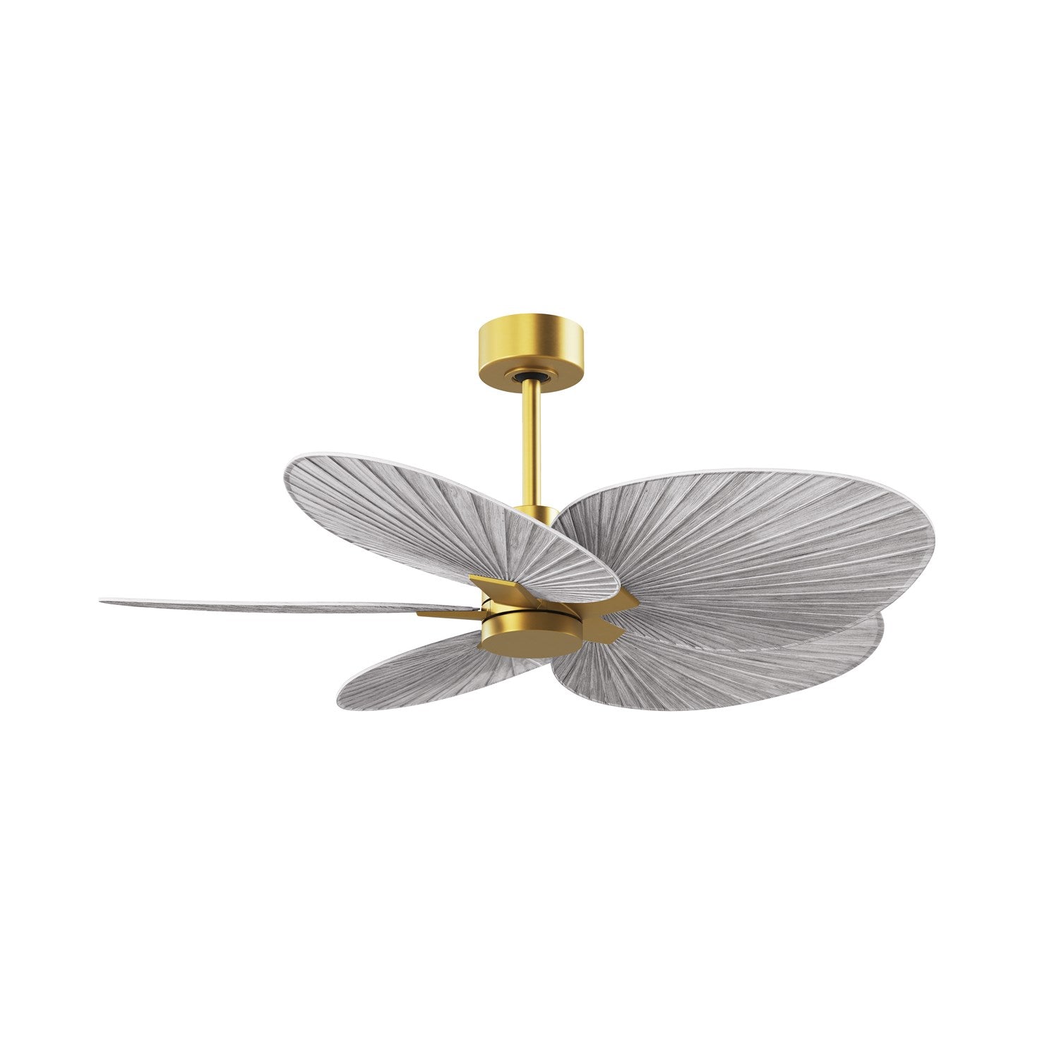 5-Blade Ceiling Fan In Brushed Brass And Barn Wood Tone Blad by Matthews Fan Company