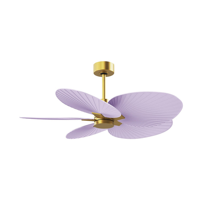 5-Blade Ceiling Fan In Brushed Brass And Lilac Blades by Matthews Fan Company