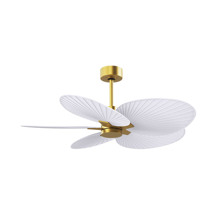 5-Blade Ceiling Fan In Brushed Brass And Matte White Blades by Matthews Fan Company