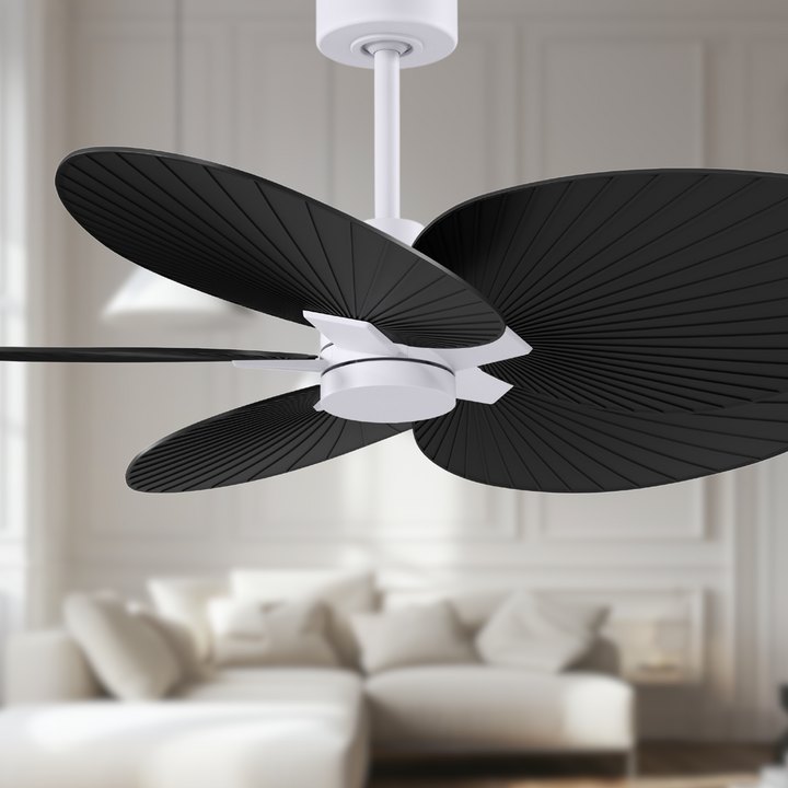 5-Blade Ceiling Fan In Matte White And Matte Black Blades