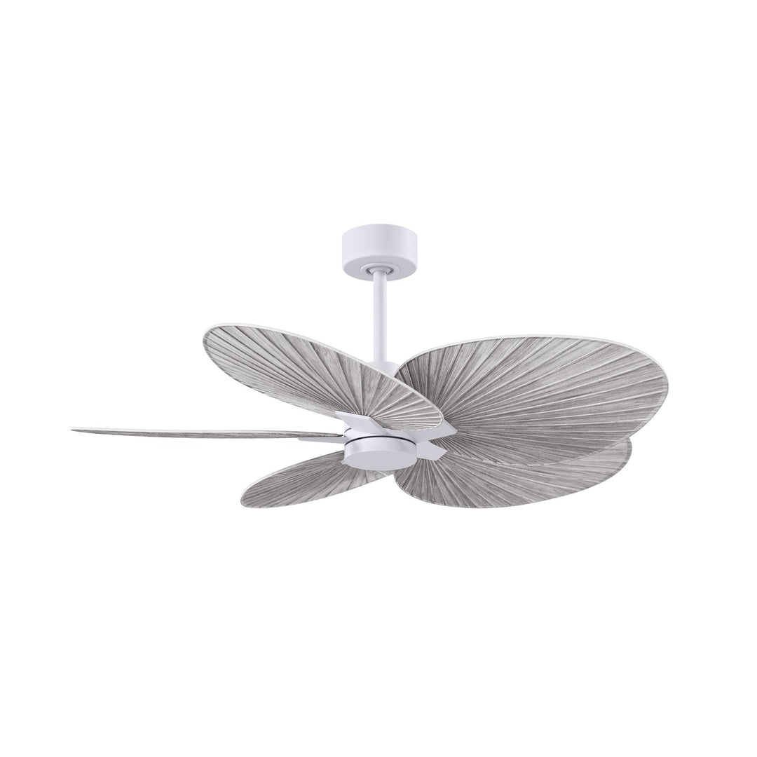 5-Blade Ceiling Fan In Matte White And Barn Wood Tone Blades by Matthews Fan Company