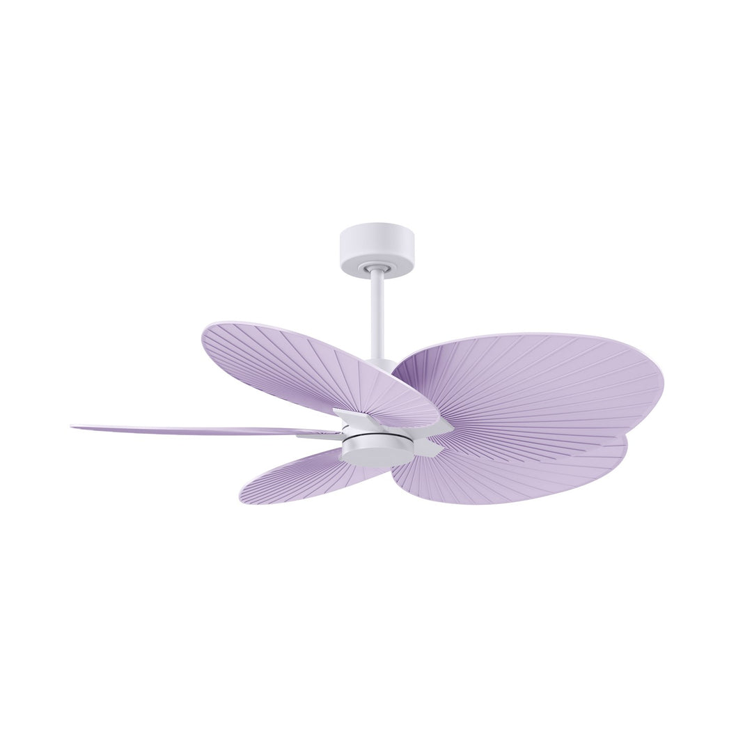5-Blade Ceiling Fan In Matte White And Lilac Blades by Matthews Fan Company