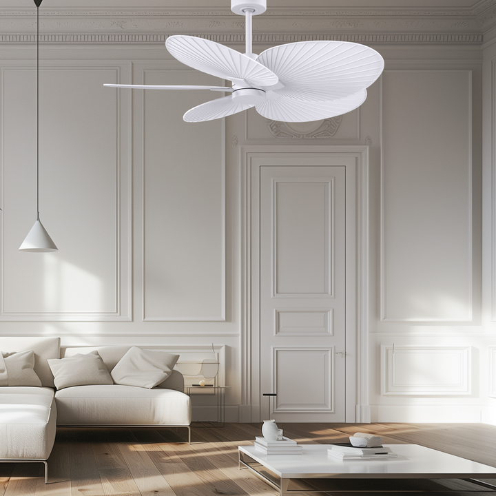5-Blade Ceiling Fan In Matte White And Matte White Blades