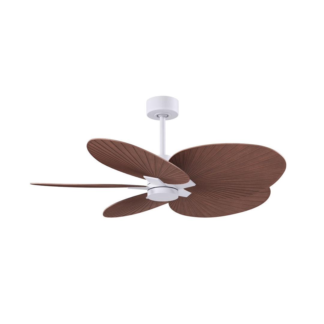 5-Blade Ceiling Fan In Matte White And Walnut Tone Blades by Matthews Fan Company