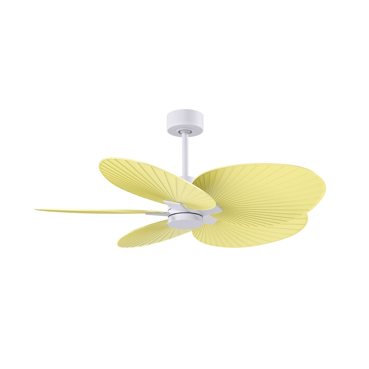 5-Blade Ceiling Fan In Matte White And Light Yellow Blades by Matthews Fan Company