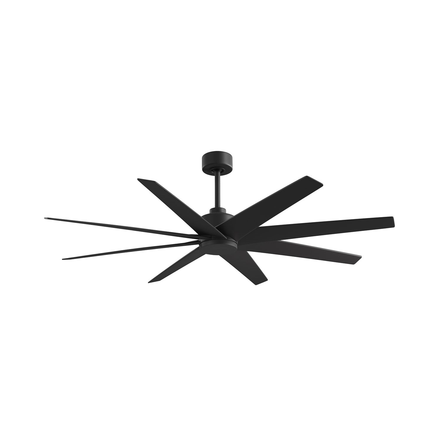 8-Blade Ceiling Fan In Matte Black And Matte Black Blades by Matthews Fan Company