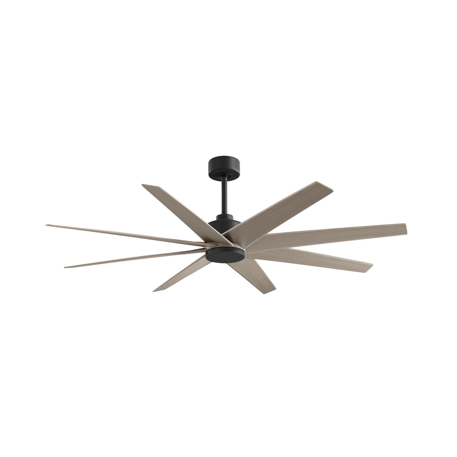 8-Blade Ceiling Fan In Matte Black With Gray Ash Tone Blades by Matthews Fan Company