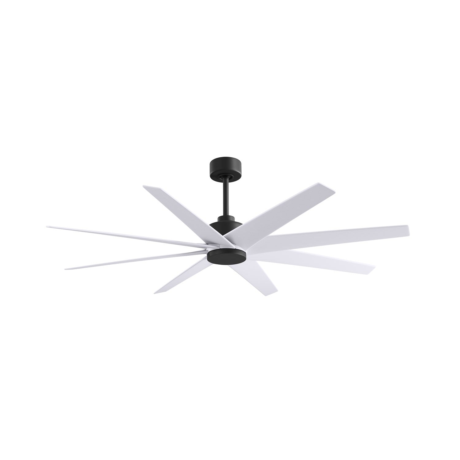 8-Blade Ceiling Fan In Matte Black And Matte White Blades by Matthews Fan Company