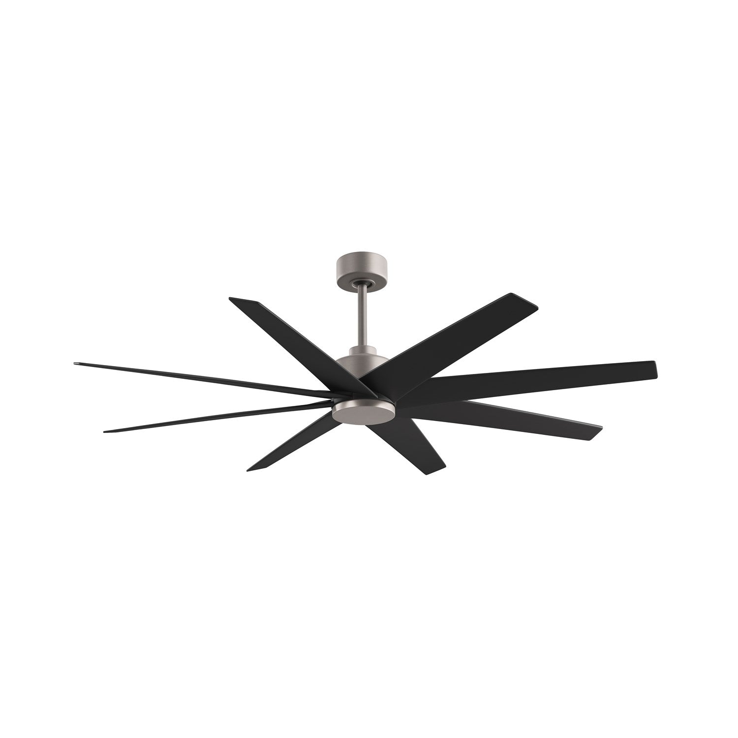 8-Blade Ceiling Fan In Brushed Nickel And Matte Black Blades by Matthews Fan Company