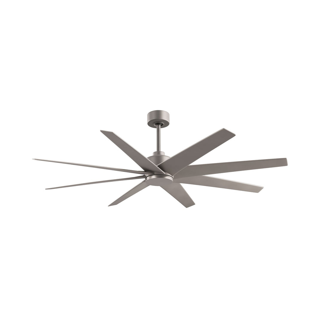 8-Blade Ceiling Fan In Brushed Nickel And Brushed Nickel Blades by Matthews Fan Company