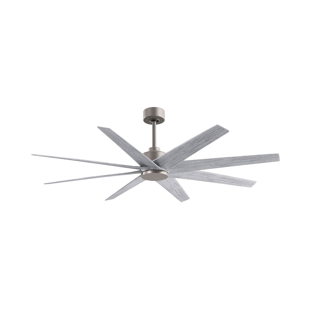 8-Blade Ceiling Fan In Brushed Nickel And Barn Wood Tone Blades by Matthews Fan Company