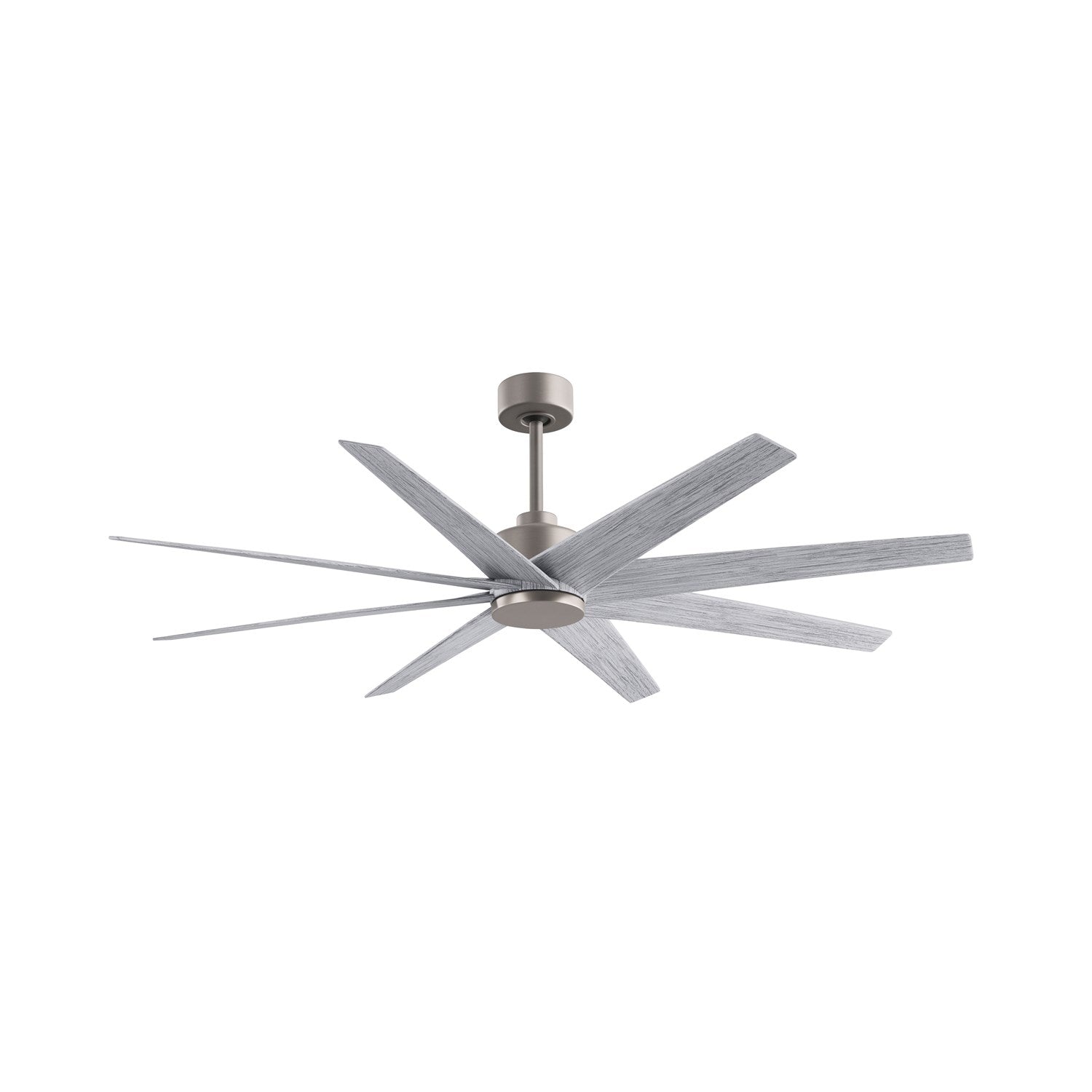 8-Blade Ceiling Fan In Brushed Nickel And Barn Wood Tone Blades by Matthews Fan Company