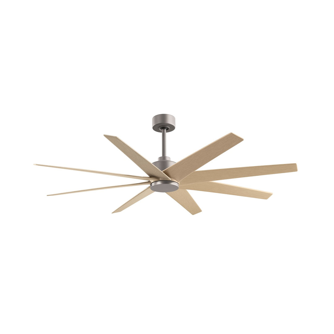 8-Blade Ceiling Fan In Brushed Nickel And Light Maple Tone Blades by Matthews Fan Company