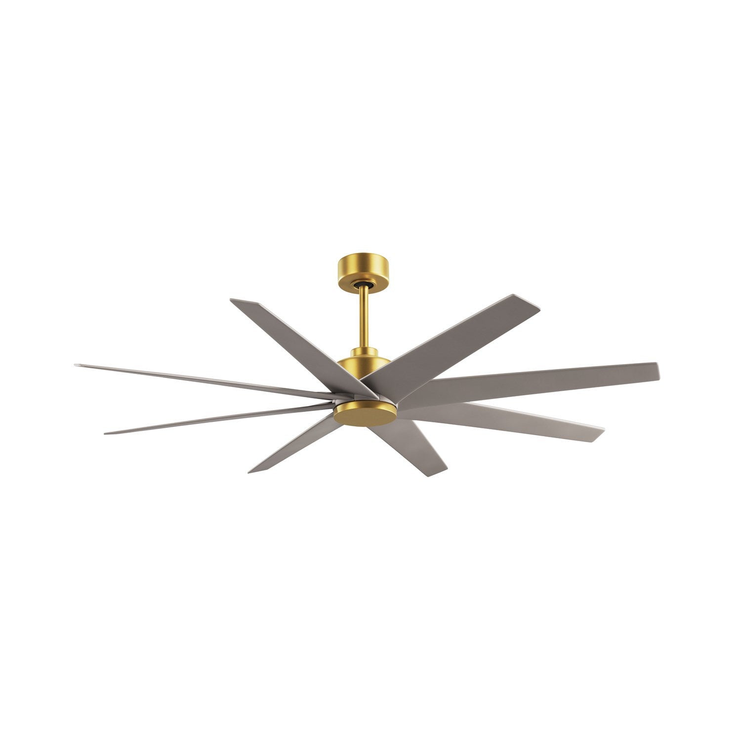 8-Blade Ceiling Fan In Brushed Brass And Brushed Nickel Blades by Matthews Fan Company