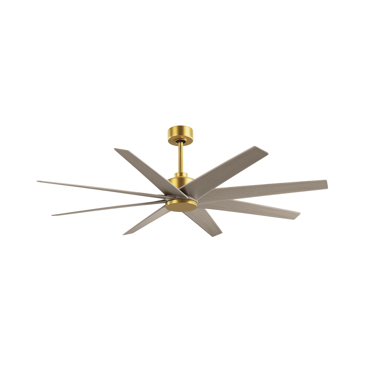 8-Blade Ceiling Fan In Brushed Brass And Gray Ash Tone Blades by Matthews Fan Company