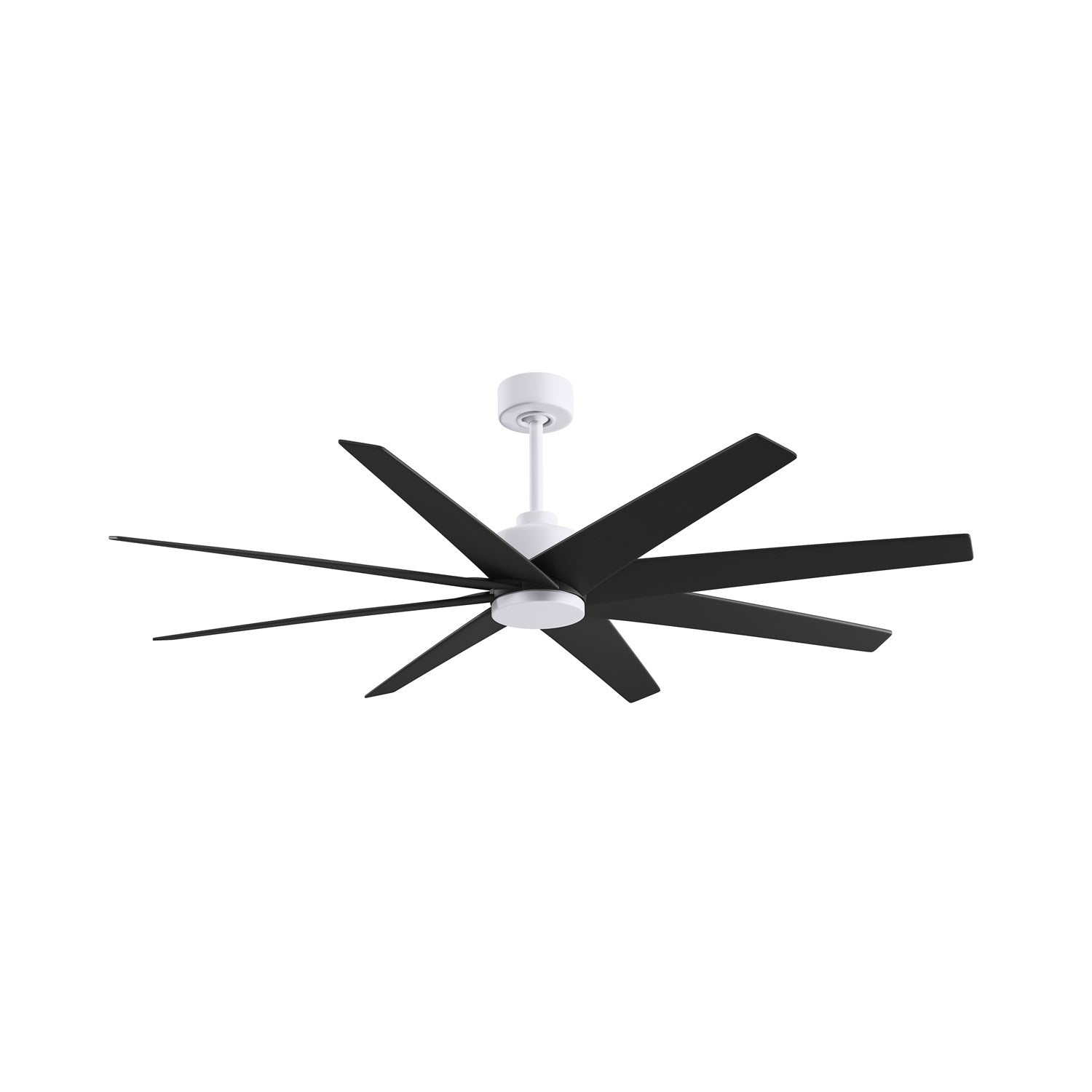 8-Blade Ceiling Fan In Matte White And Matte Black Blades by Matthews Fan Company