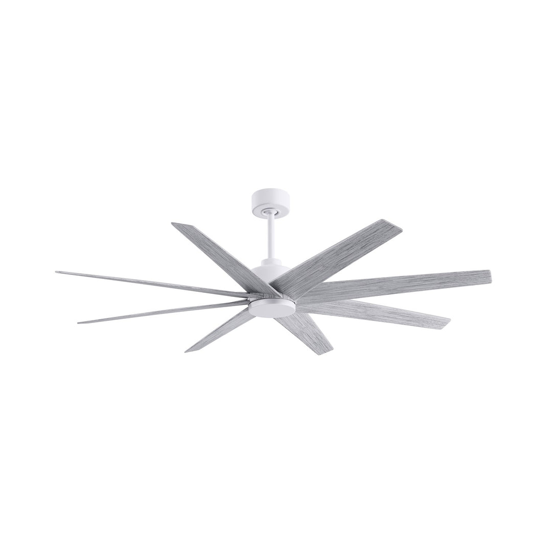 8-Blade Ceiling Fan In Matte White And Barn Wood Tone Blades by Matthews Fan Company