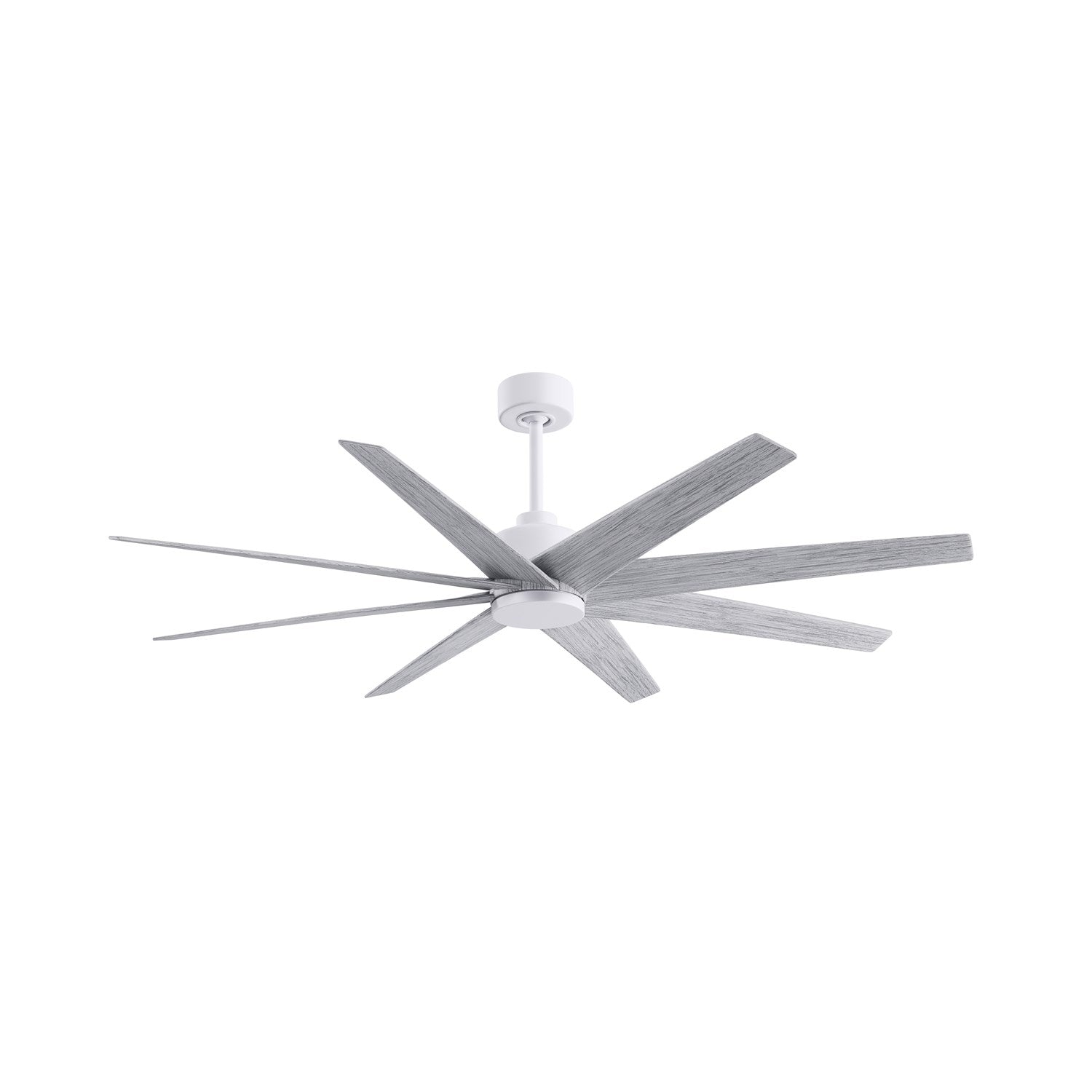 8-Blade Ceiling Fan In Matte White And Barn Wood Tone Blades by Matthews Fan Company