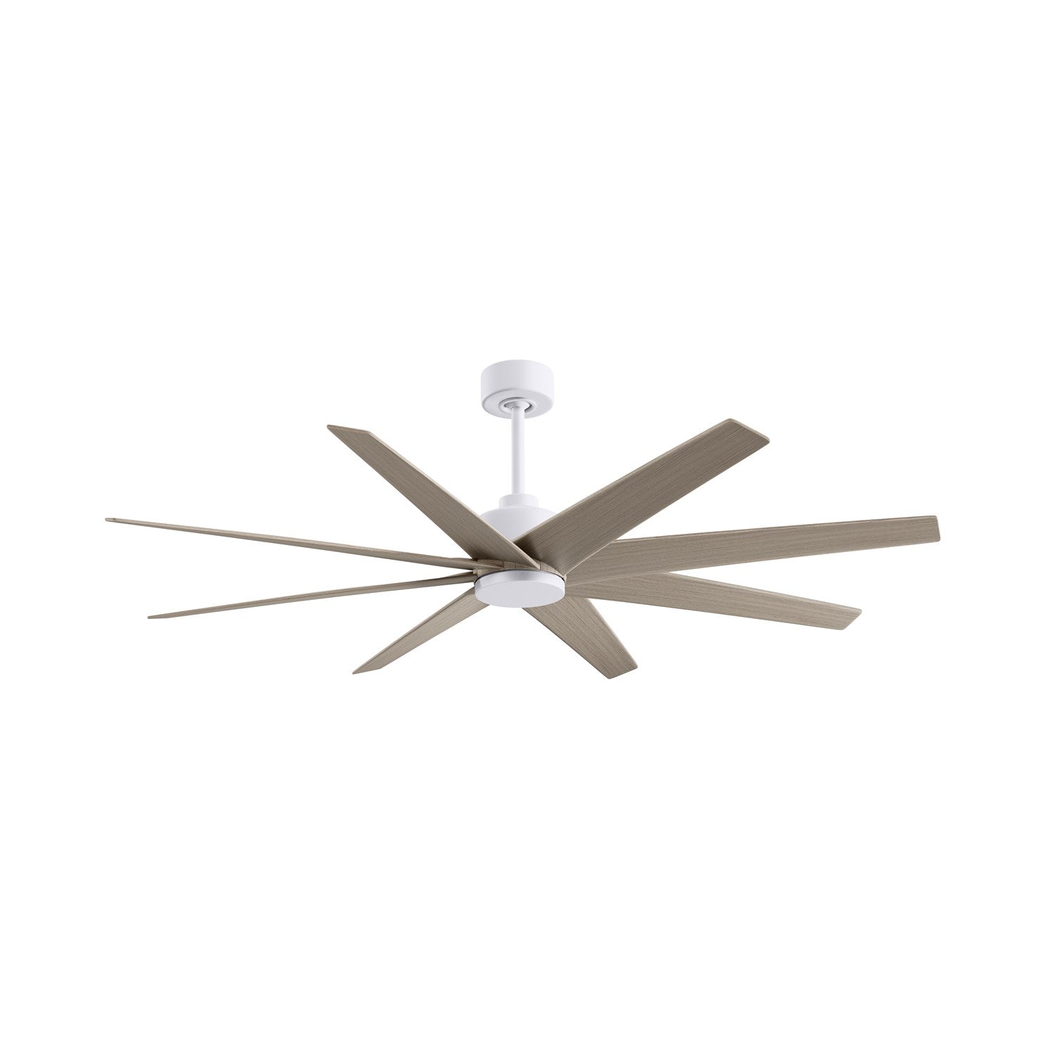 8-Blade Ceiling Fan In Matte White And Gray Ash Tone Blades by Matthews Fan Company