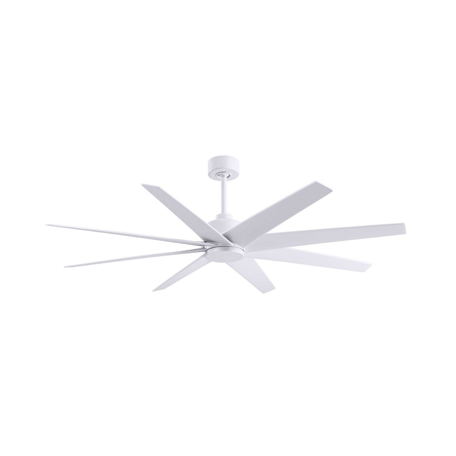 8-Blade Ceiling Fan In Matte White And Matte White Blades by Matthews Fan Company