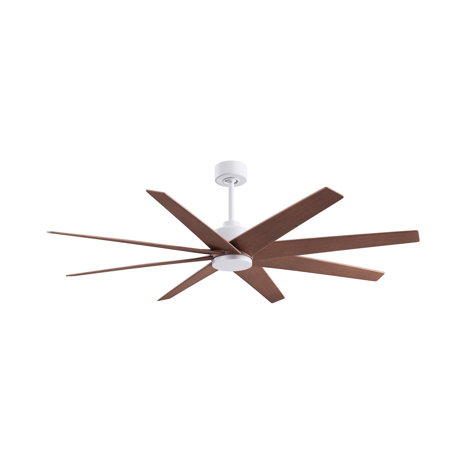 8-Blade Ceiling Fan In Matte White And Walnut Tone Blades by Matthews Fan Company
