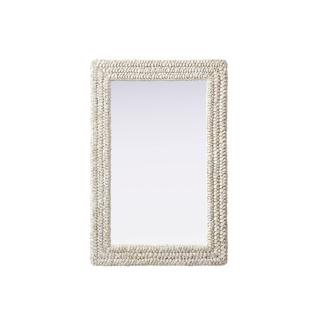 Rectangle Cornhusk Mirror 24X36 In Linen White by Elegant Decor