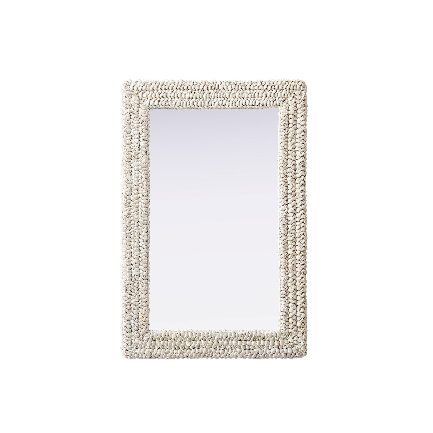 Rectangle Cornhusk Mirror 24X36 In Linen White by Elegant Decor