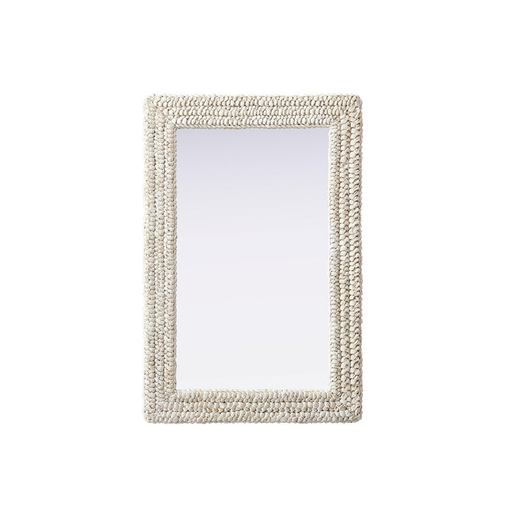 Rectangle Cornhusk Mirror 24X36 In Linen White by Elegant Decor